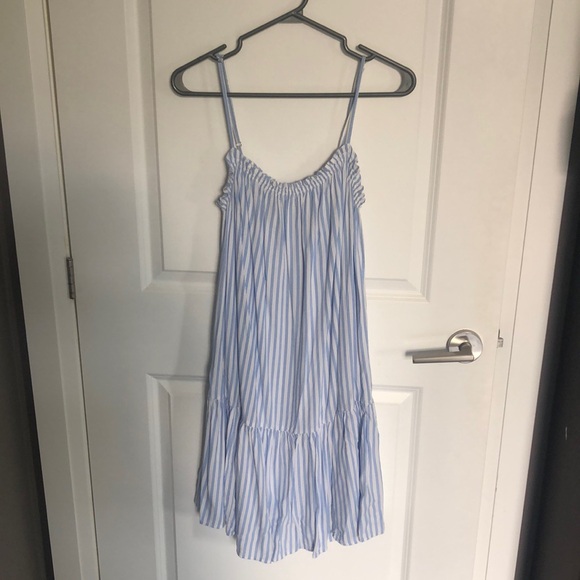 H&M women’s size medium blue and white striped dress - Picture 1 of 6